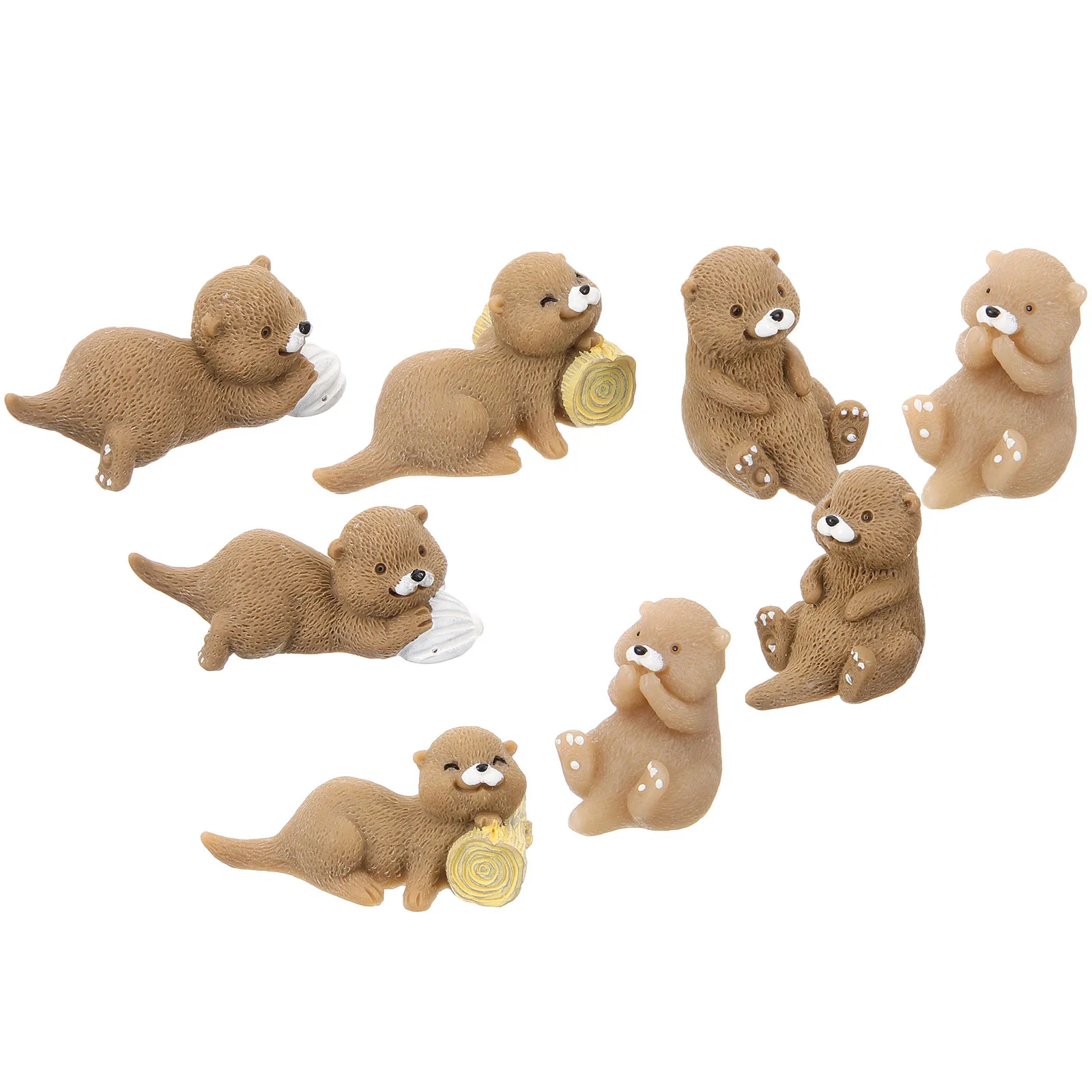 8 قطعة ثعالب الماء المشهد الصغير زينة صغيرة الراتنج واقعية ثعالب الماء الصغيرة ديكور مكتب زخرفة حديقة عصارية #3