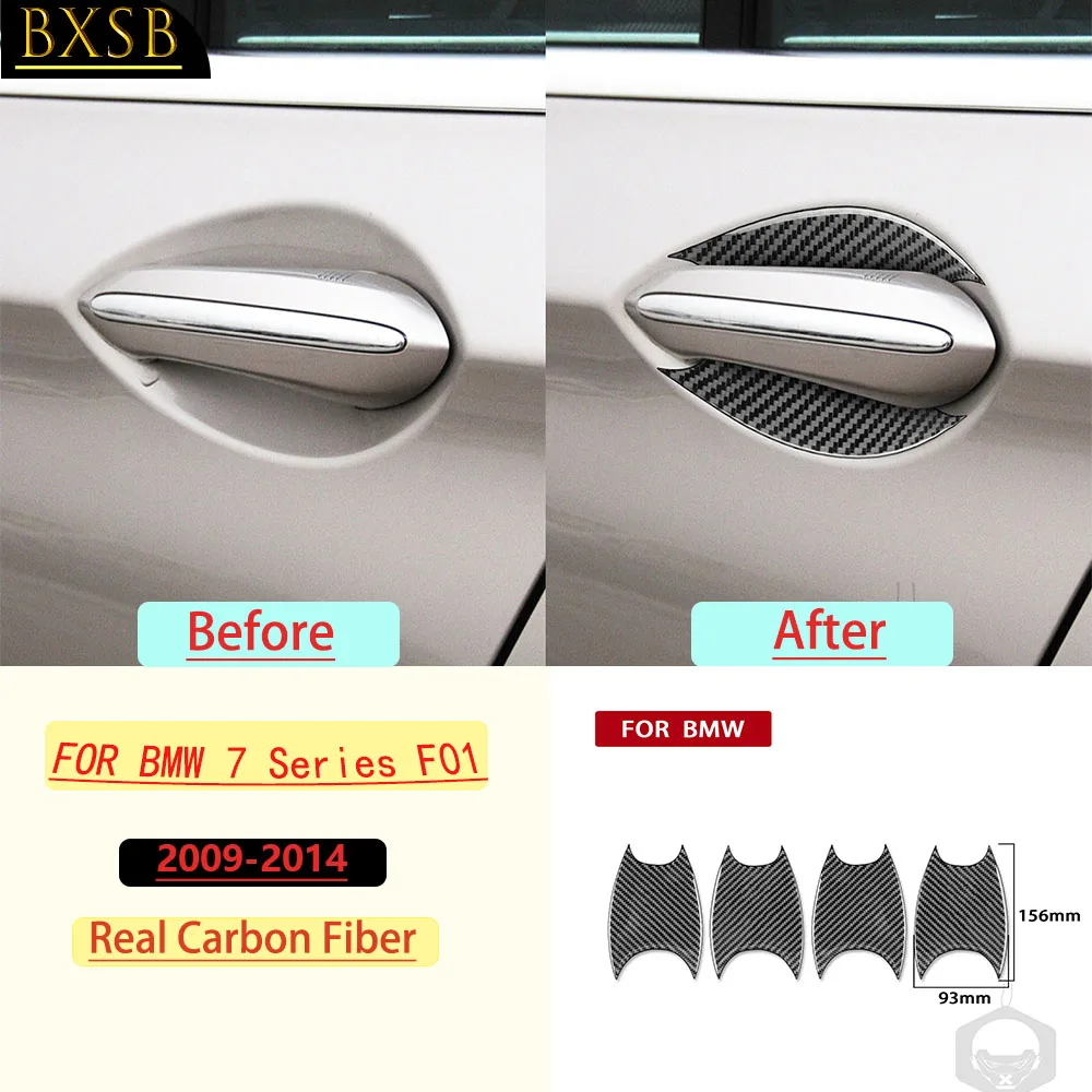 Carbon Fiber For BMW 7 Series F01 2009-2014 Car Exterior Door Bowl Panel Frame Trim Customizable Stickers Interior Accessories