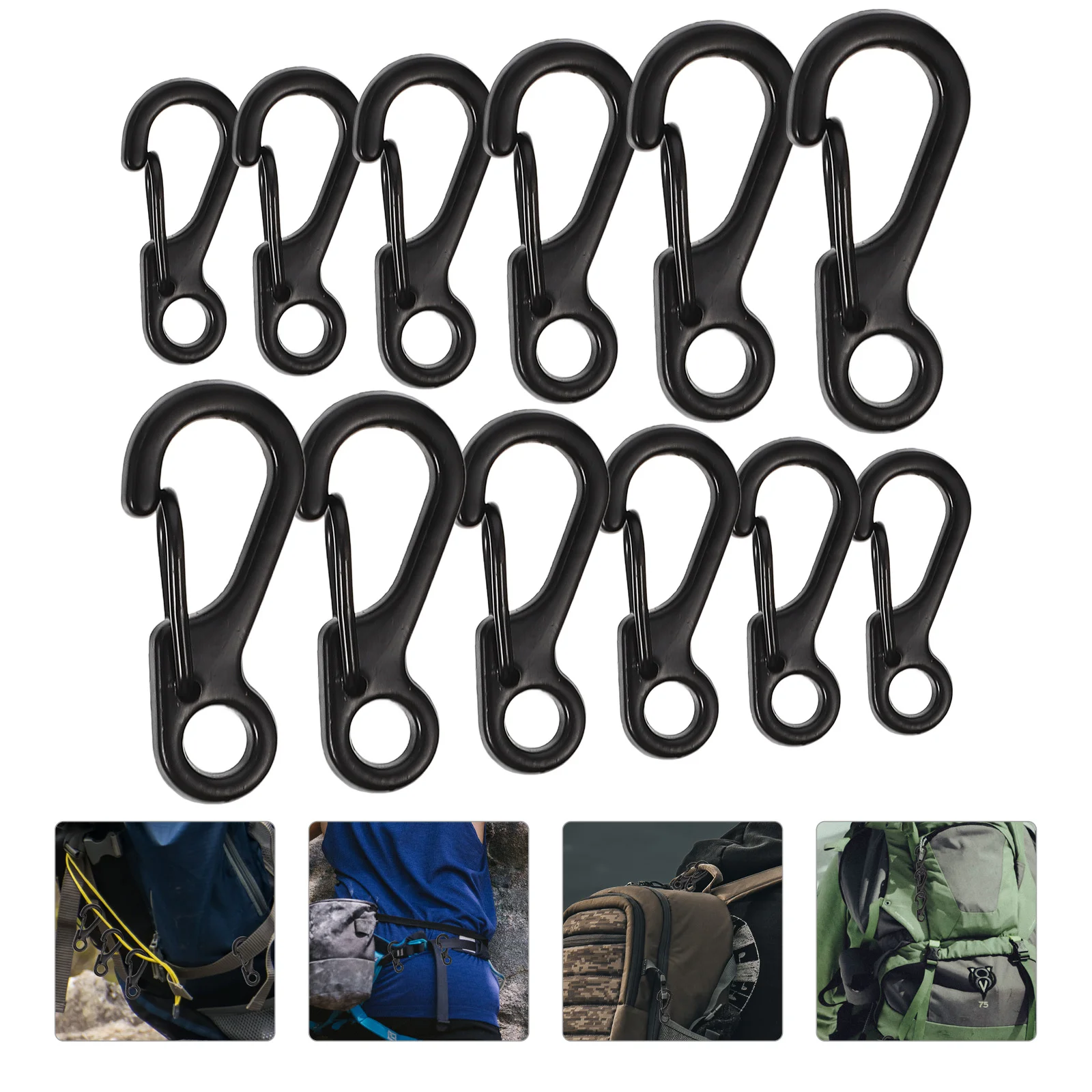 20 Pcs 스프링 버클 키 배낭 클립 작은 Carabiner 미니 클리어 전망대 등산 액세서리 후크 아연 합금 작은 여행 경첩