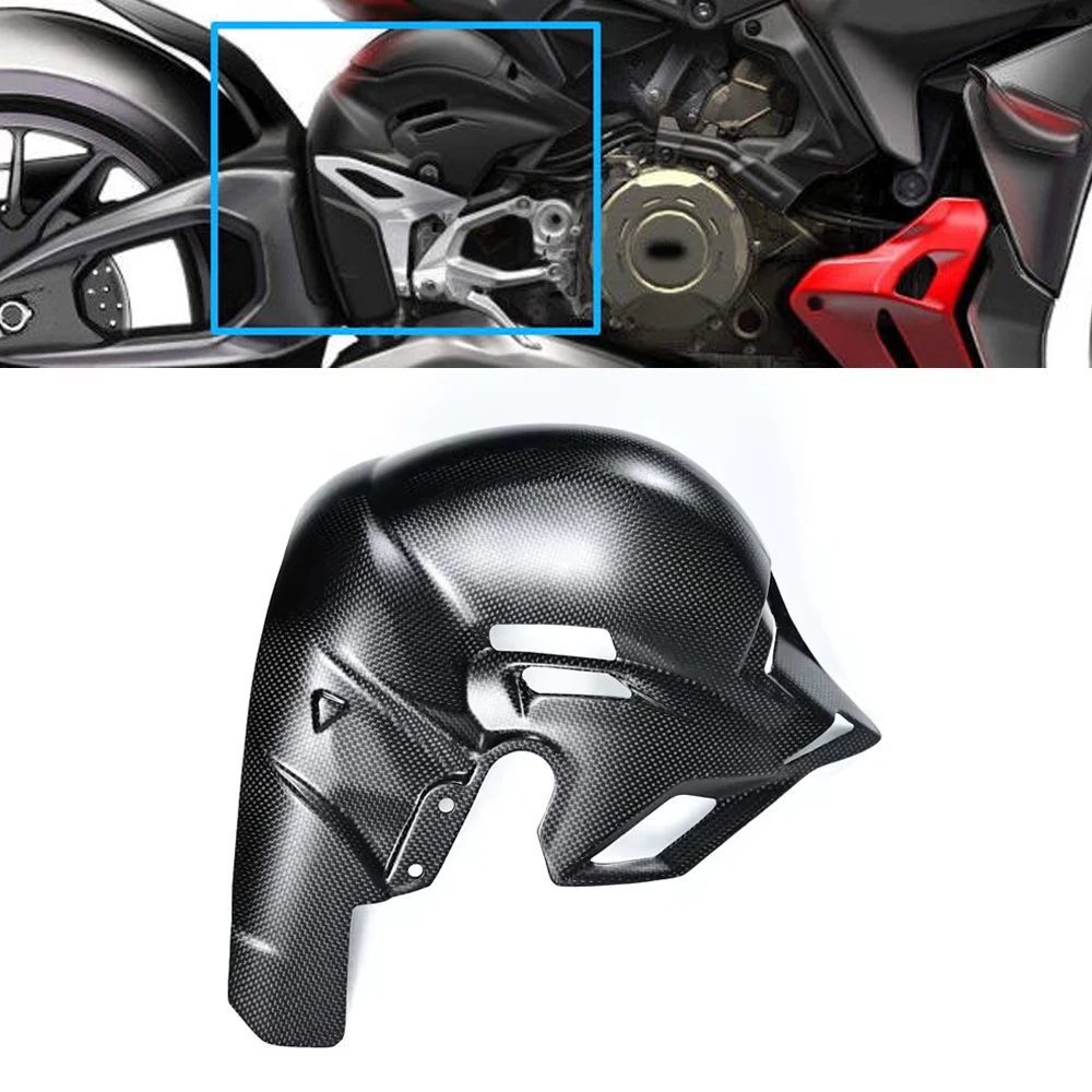 

Для Ducati Streetfighter V4 V4S 2025: 100% 3K полностью сухой карбоновый теплозащитный кожух выхлопной системы, аксессуары V4 V4S 2025