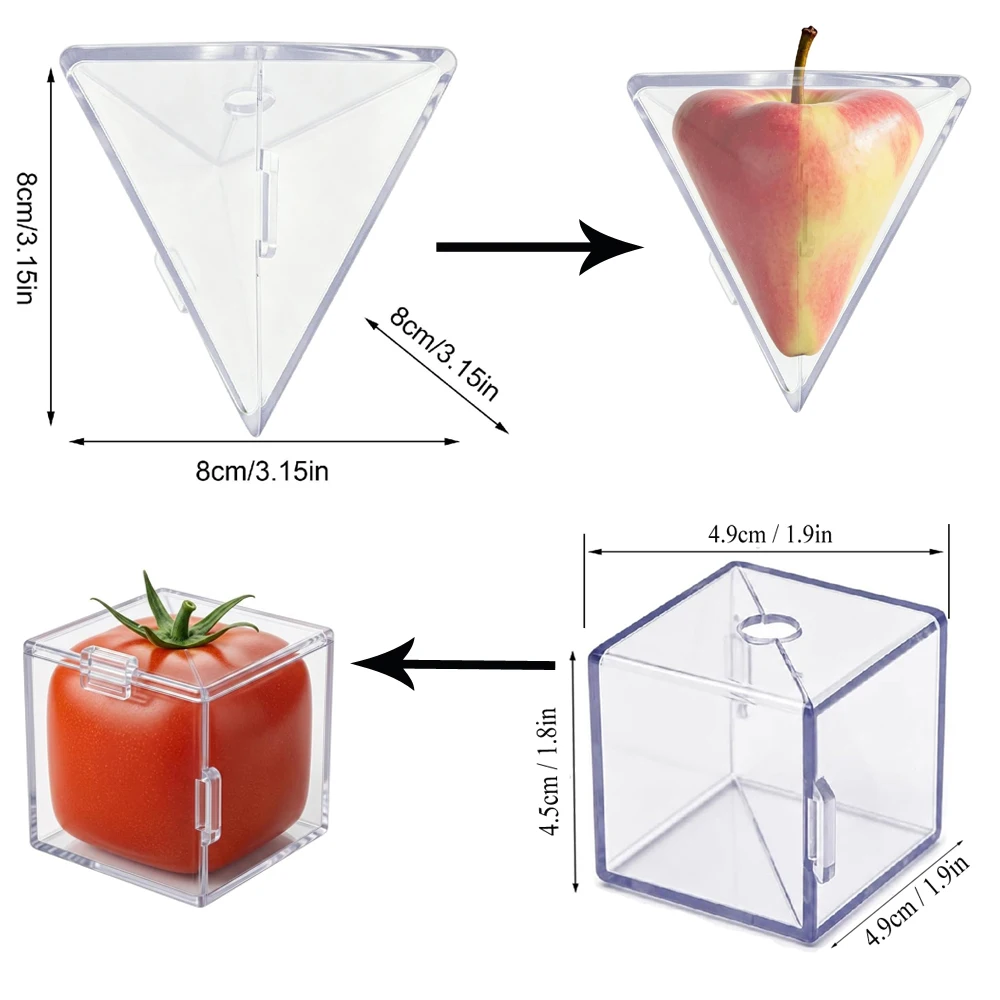 Grow Your Own Cubic or Triangular Tomatoes, Clear PP Fruit-Forming Mold Set, Reusable Garden Gadget for Surprising Salads
