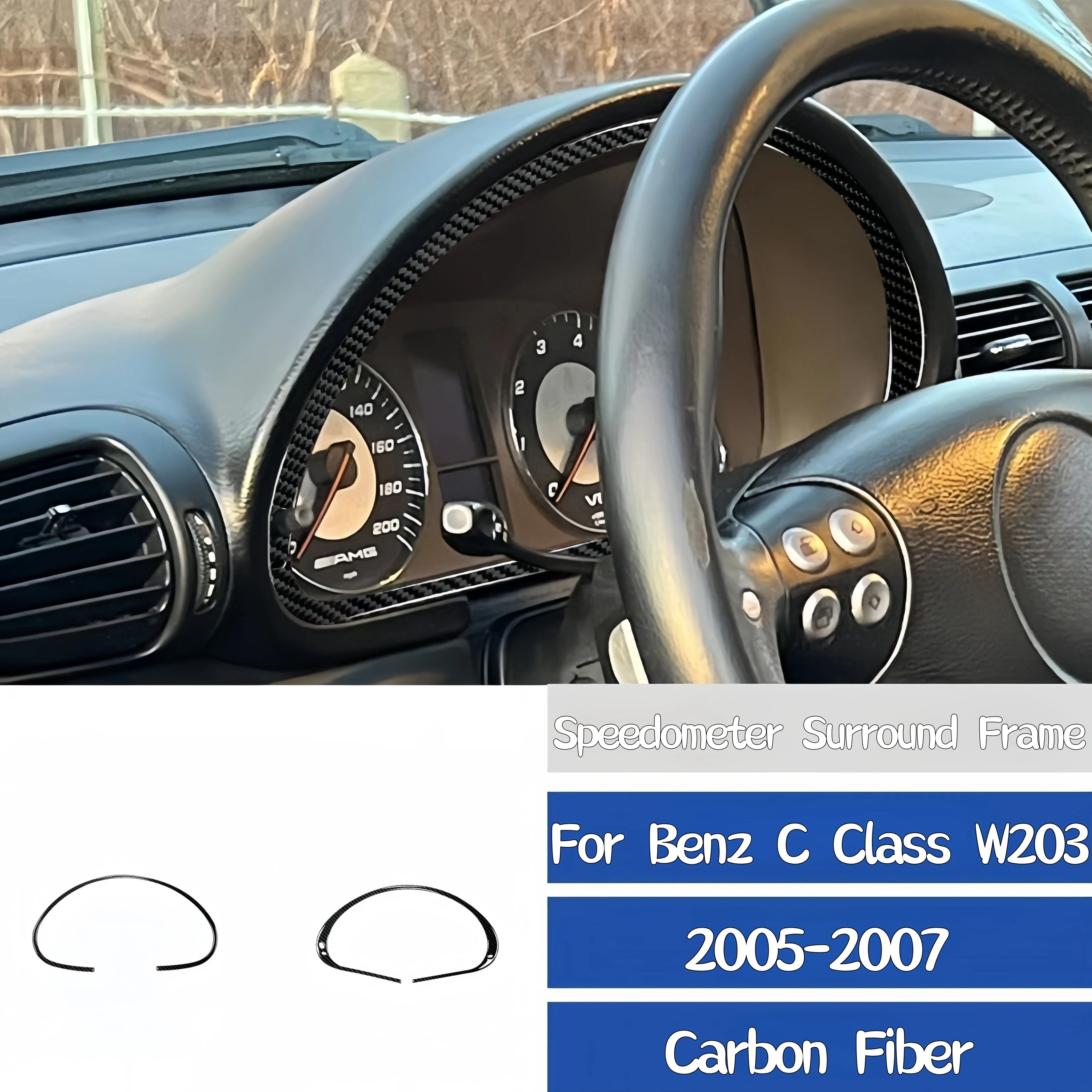 

For Mercedes Benz C-Class W203 2005-2007 Carbon Fiber Car Instrument Speedometer Surround Panel Cover Trim Sticker Auto Zubehör