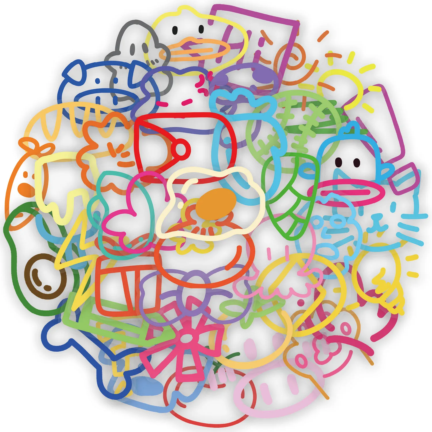 60PCS Dopamine Small Element Stickers DIY Phone Case Laptop Thermos Bottle Toy Stickers