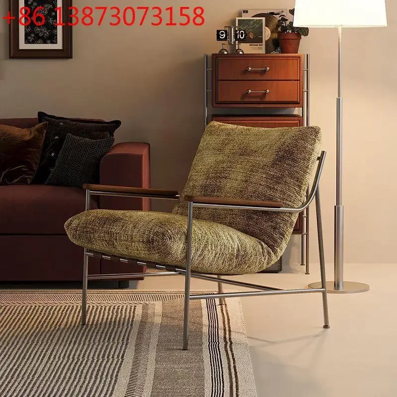 Nordic creative leisure sofa Internet celebrity antique fika retro sofa chair designer recliner living room bedroom modern
