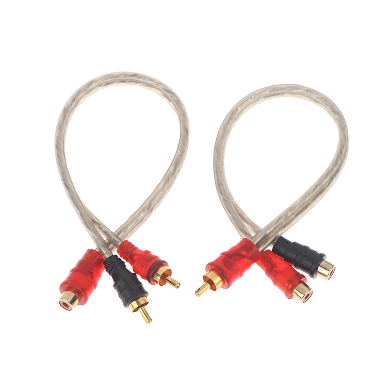1/2/3Pcs 1 Female To 2 Male 1 Male To 2 Female Y Splitter Adapter Connector Cord For Car Audio System Subwoofer Player