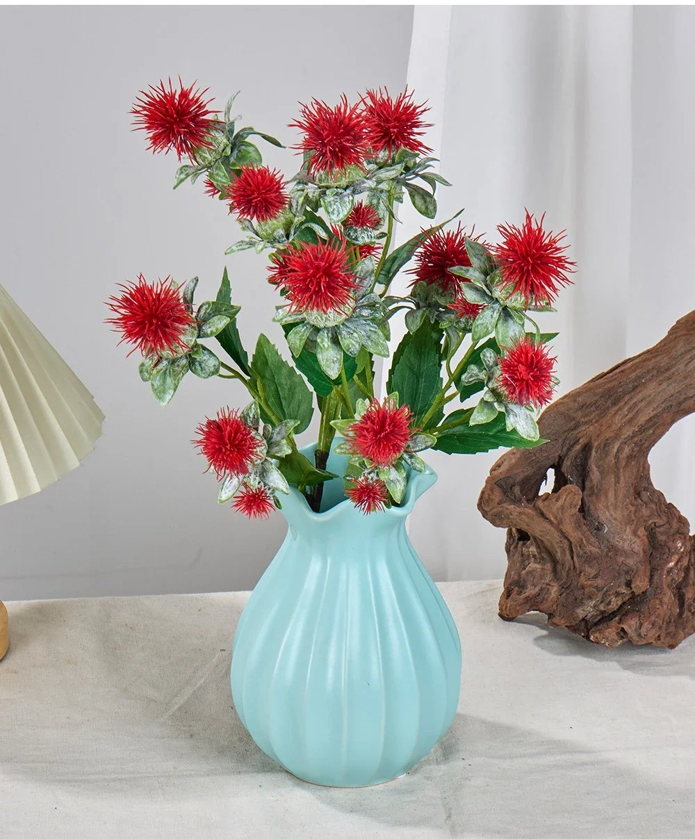 6 Stück Simulationsblumen aus Kunststoff, Orange Phoenix-Chrysanthemen, Hoteldekoration, Kunstblumen, Künstliche Gänseblümchen, Dekoration für den Saal – Detail 9