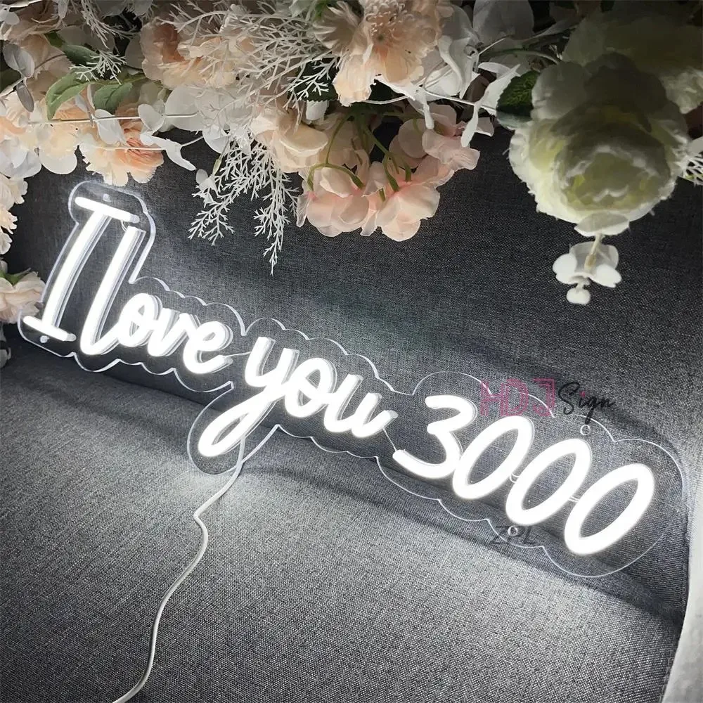 I Love You 3000 Neon Led Sign Wedding Decorations LED Neon Lights Sign USB For Home Bedroom Night Lights Room Wall Decor