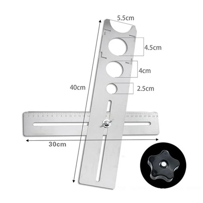 Adjustable Tile Locator for Wall Marking Position Ruler Ceramic Hole Cutter Tile Drill Construction Tool