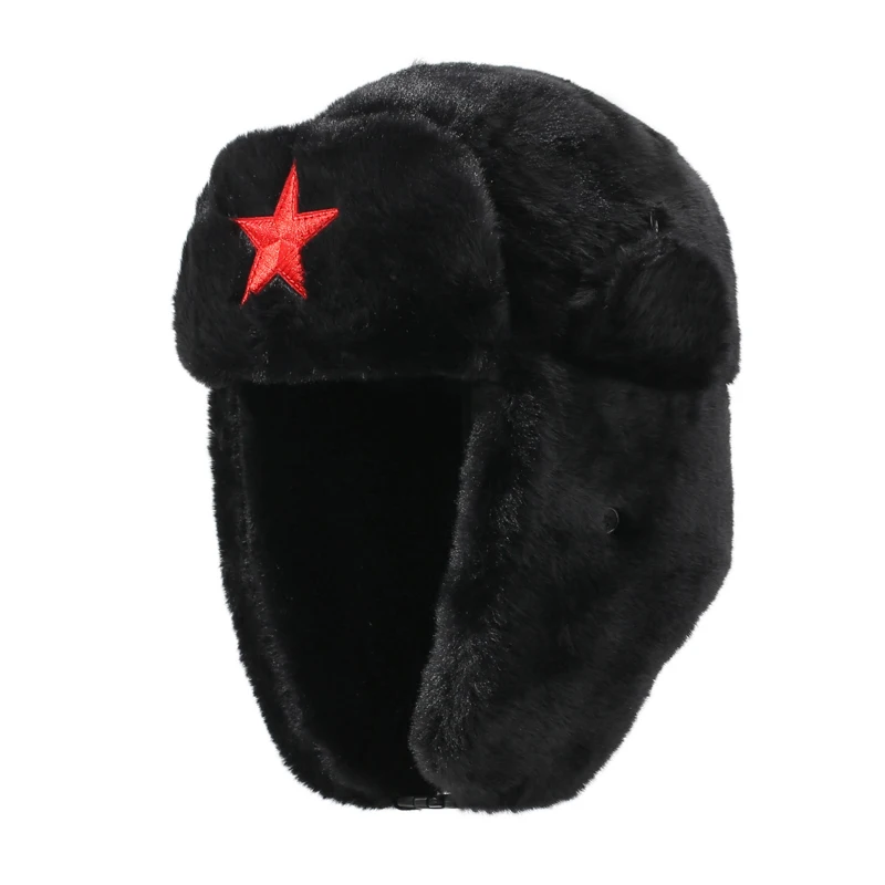 Five-Point Star Lei Feng Style Winter Outdoor Skimütze, Unisex, mit Fleece gefüttert für Wärme (geeignet zum Radfahren) – Detail 8