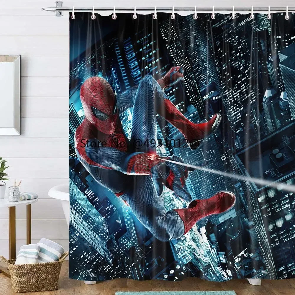 Disney SpiderMan Shower Curtain Waterproof Polyester Curtain for Bathroom 3D Printed Bath Home Decoration Child Gifts