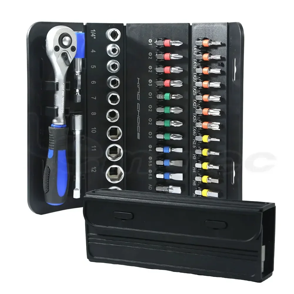 37pcs Hand Tool Set Car Auto Repairing With Sockets Bit Hand Ratchet Wrench