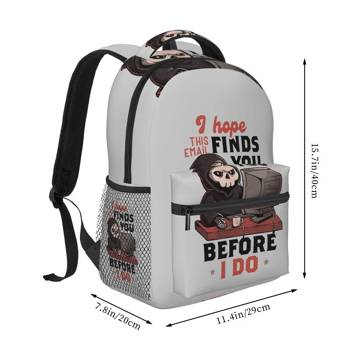 I Hope This Email Find You Before I Do Skull Death Computer Backpack Student Boys Girls BookBag Children School Bag Shoulder Bag