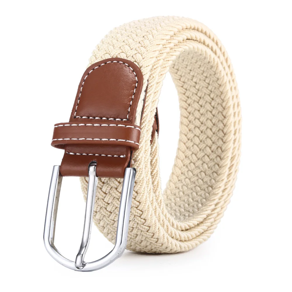 Ceinture en toile tressée pour hommes et femmes, sangle de taille élastique pour jeans, haute qualité, mode décontractée, environnement, broche tissée, commissionnée, nouveau