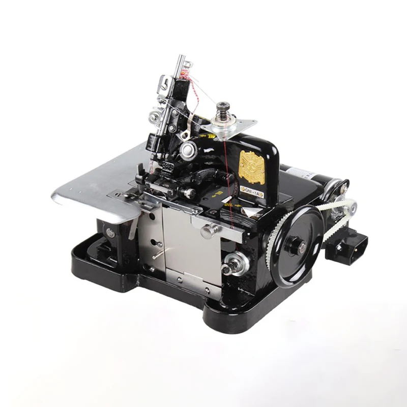 220V 바느질 오버록 기계 소형 데스크탑 전기 뜨개질 의류 가공 도구 솔기 오버레이 3 선 구식