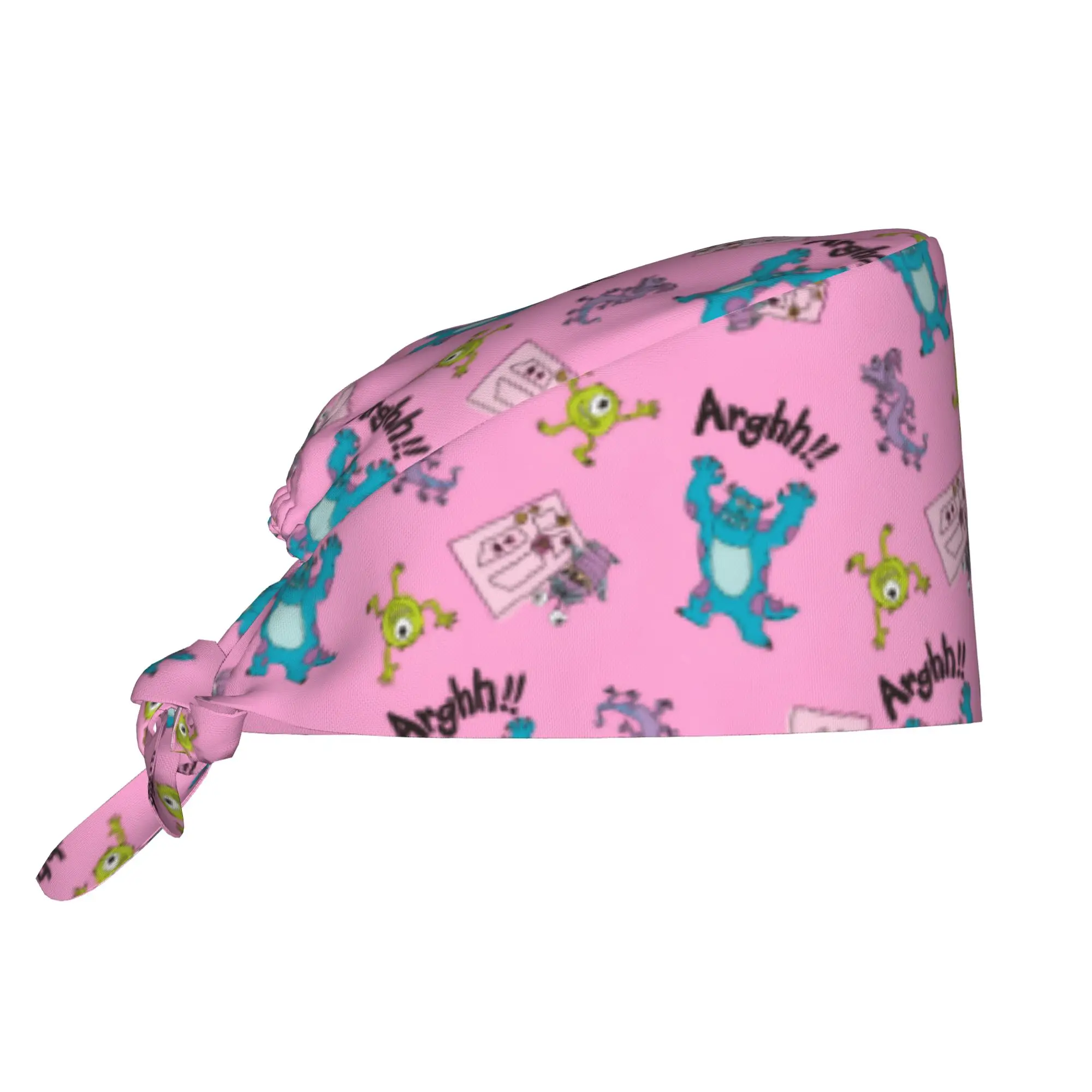 Monsters Anime Universitye Breathable Nursing Work Cap Surgical Scrub Caps Unisex Nurse Medical Cap Cartoon Work Scrubs Hat
