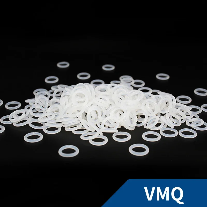 CS1mm White VMQ Silicon Rubber O-rings Seals Gasket Washer Temperature Resistant Waterproof Soft Silicone Ring