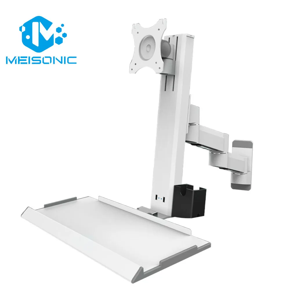 

New Meisonic T8-MA02KB-450 VESA Mount Wall Mounted Industrial Robot Arm Stand Aluminum Alloy Gas Spring 90 Maximum Tilt