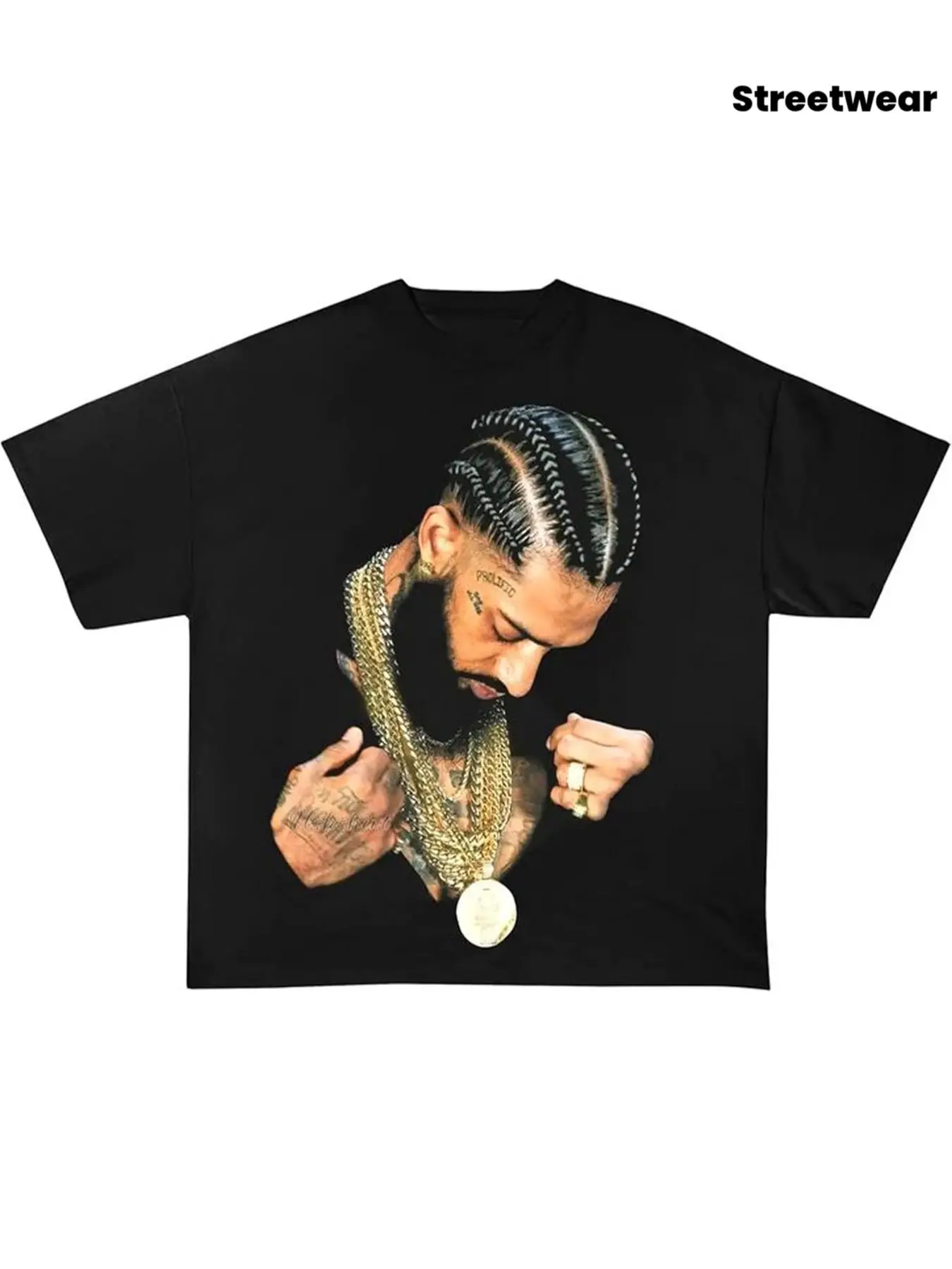 Large Size Men's Black Basic T-shirt, Street Style Neckline, Regular Version, Casual Style, Daily Basic Top, Casual Top.