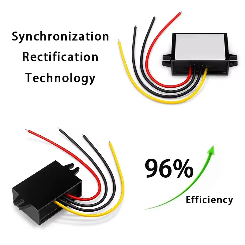 DC 24V 36V 48V 60V Step Down to DC 12V Converter Voltage Regulator for Golf Cart Club Car Audio LED Strip Light (Input 17-90V)