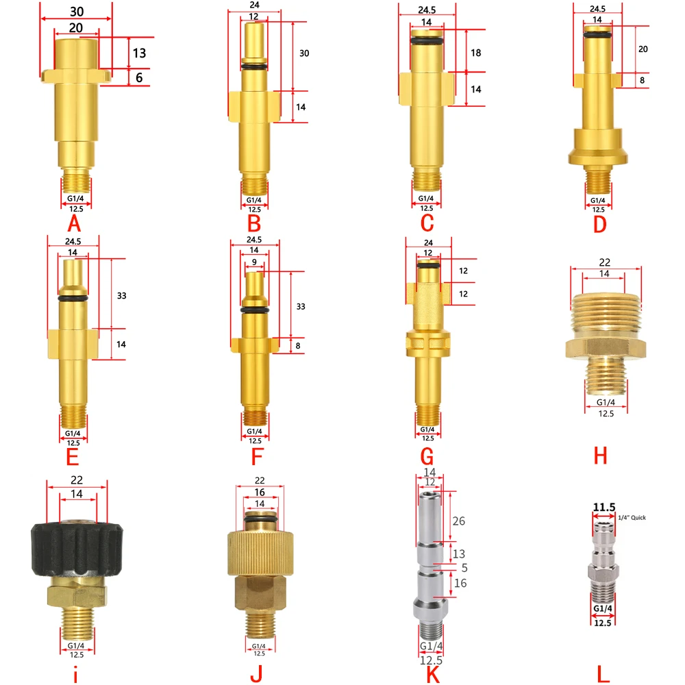 Gerador de espuma de neve Canhão Bico de espuma Lavadora de alta pressão Saboneteira Adaptador de espuma para Nilfisk Karcher Huter, Elitech, Bort,