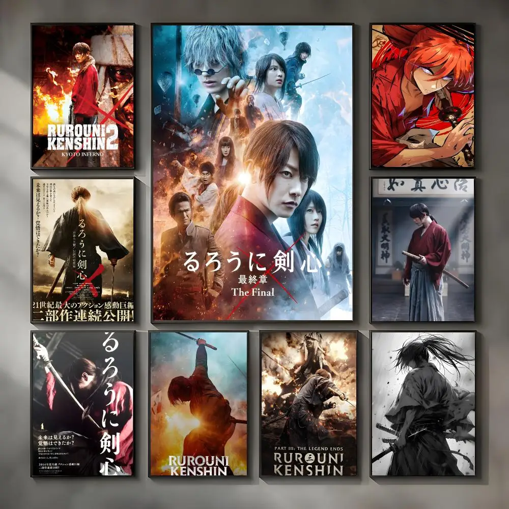 Historical Anime Rurouni Kenshin Poster Modern Interior Wall Decor & Trendy Home Highlights