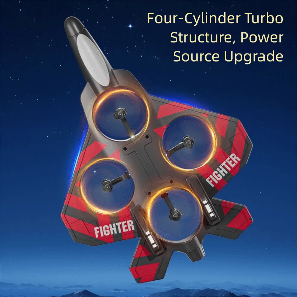 

EPP Foam Remote Control Foam Fighter RC Drones Gravity Sensing Four Motor Helicopter Toy Portable with Light RC Hobby Jet Plane