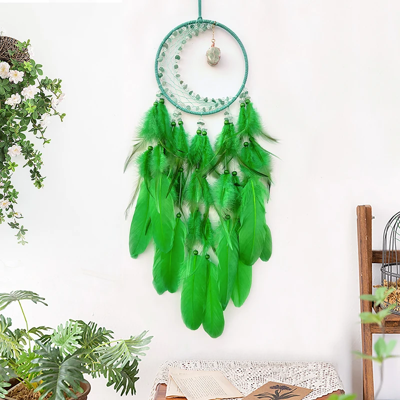 4 Colors Dream Catcher Hand-woven Feathers Wind Chimes Wall Pendant Bedroom Hanging Ornaments Birthday Festival Gifts Home Decor