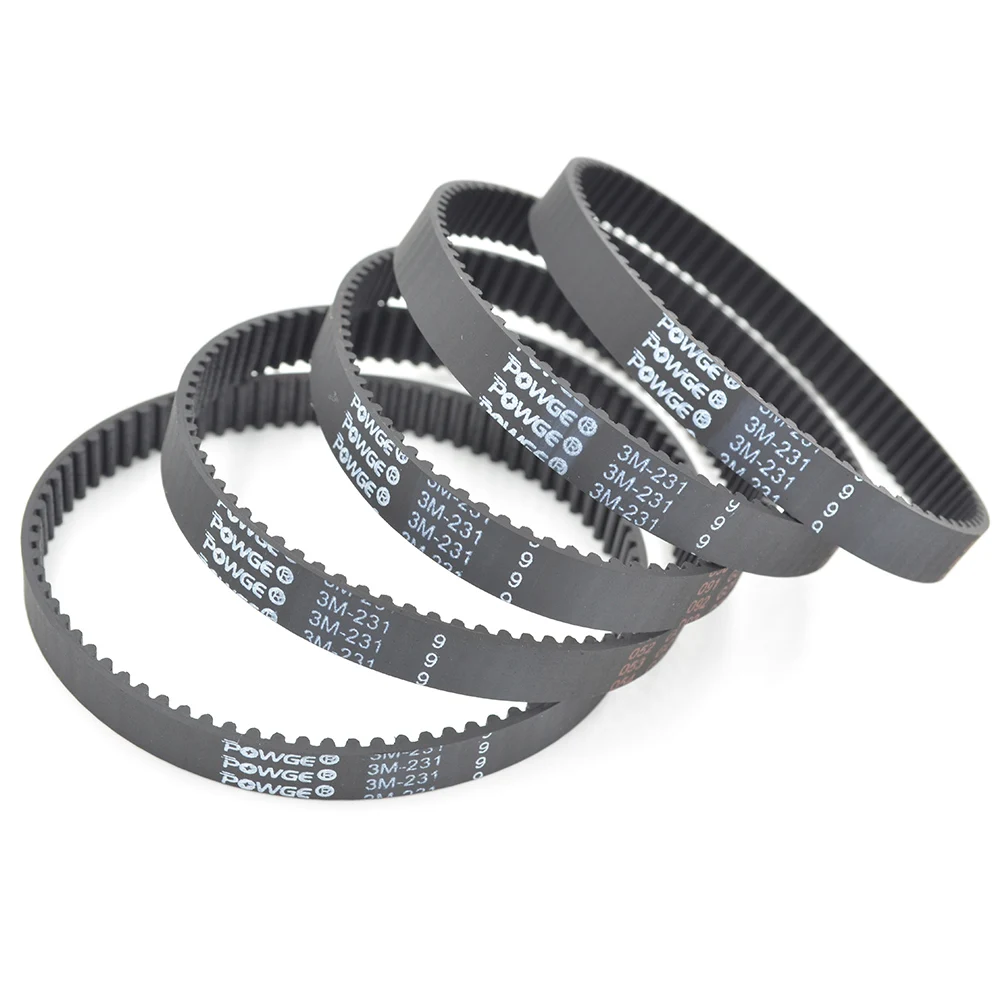 POWGE 222 225 228 231 234 237 3M Synchronous Belt Teeth=74/75/76/77/78/79 HTD3M Rubber Closed-Loop Timing Belt 231-3M 225-3M