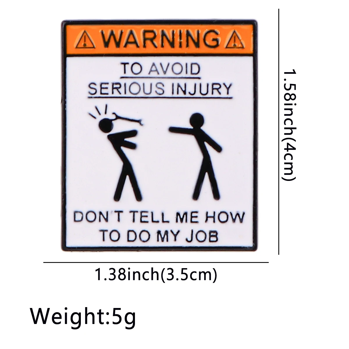 WARNING AVOID SERIOUS INJURY Enamel Pin Bag Lapel Pins Badges on Backpack Brooches for Women Fashion Jewelry Gifts for Friends
