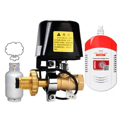 Household LPG Gas Detector With Automatic Valve Propane Leakage Alarm Automatic Shut Off Gas Valve Gas Leaking Protective Tool