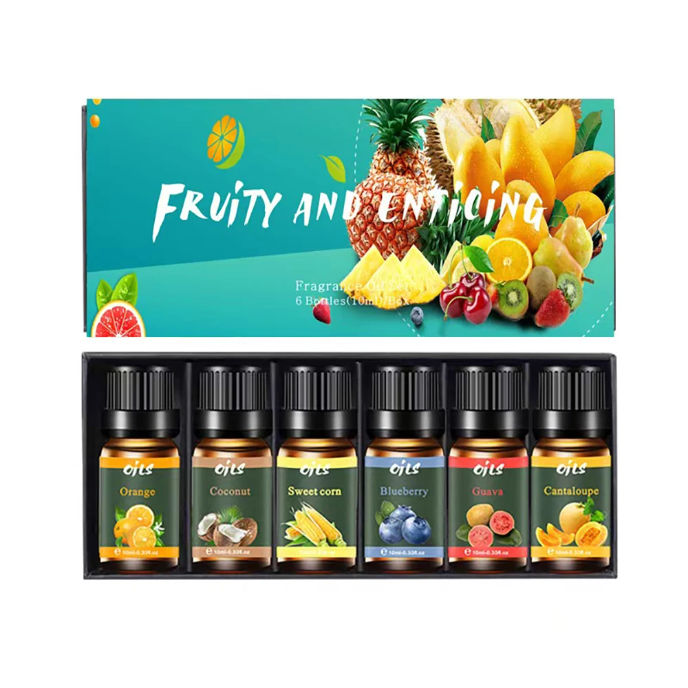 

6-Piece Essential Oil Set with 6 Fragrance Options -Oils for Aromatherapy, Used For Diffuser Aroma Relax (Includes Cantaloupe,Gu