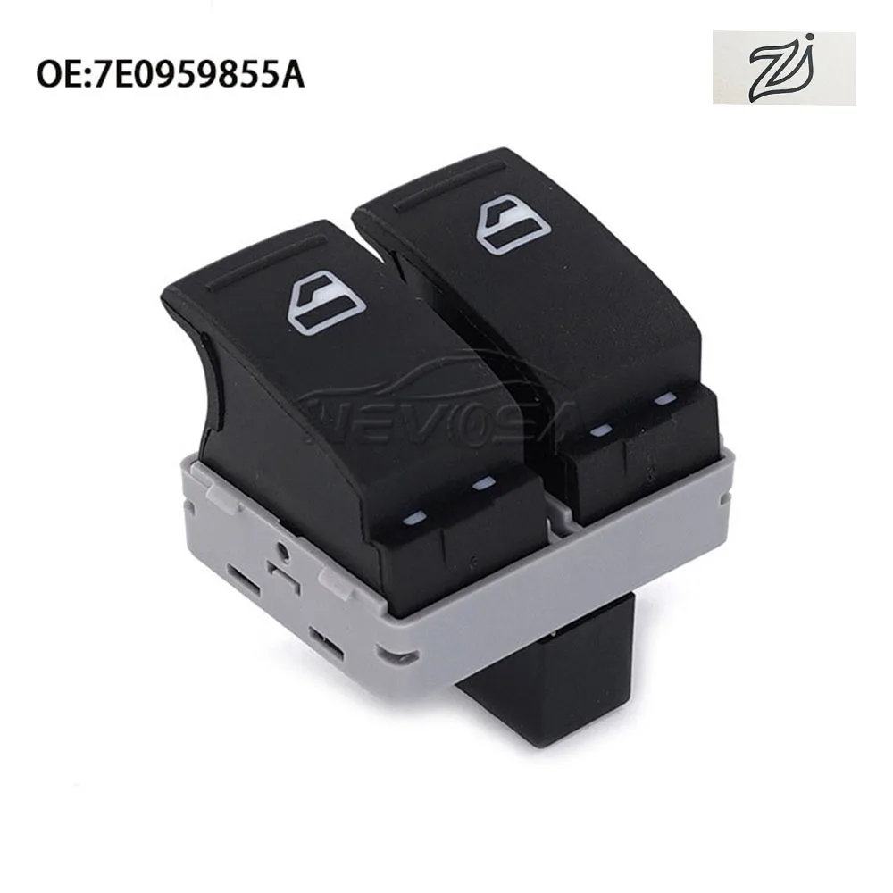 7E0959855A Power Window Switch 4 Pins Front Driver Side Double Button for VW Transporter T5 T6 Multivan Caravelle California Van