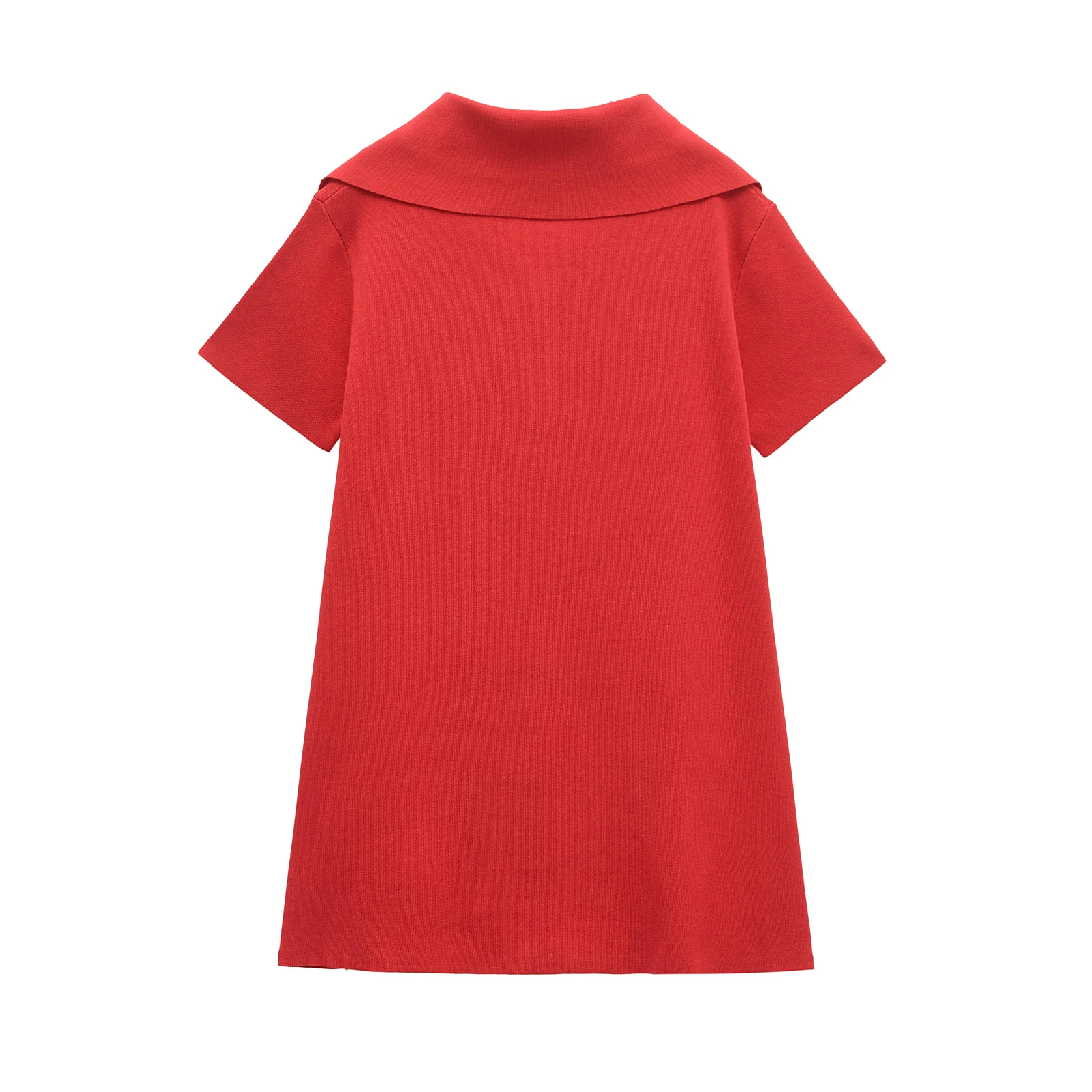 2025 여름 신상품 여성 의류 여름 패션 플랫 니들 심플 라펠 반팔 미니 원피스