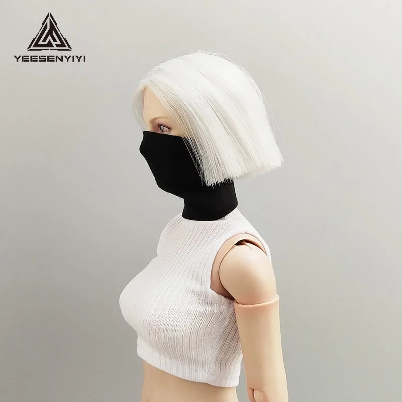 Masque facial de soldat féminin à la mode, couleur unie, accessoires de vêtements Non tachés, modèle pour figurine d'action de 12 pouces, jouets corporels, 1/6 ﻿
