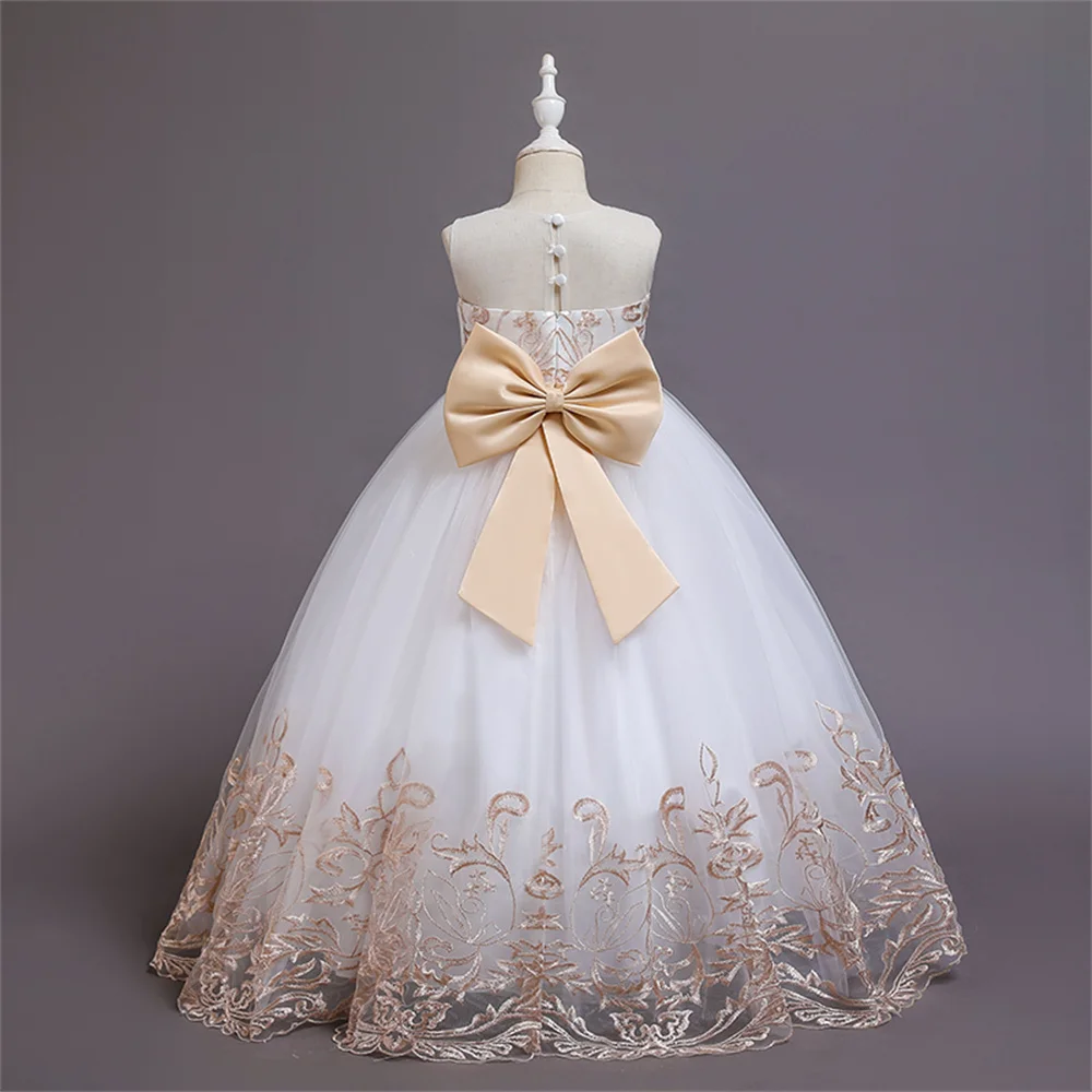 Hot Sale Dresses Kids Girl Sleeveless Princess Dress Girl Clothing For Communion Wedding Ceremony Party For Girl