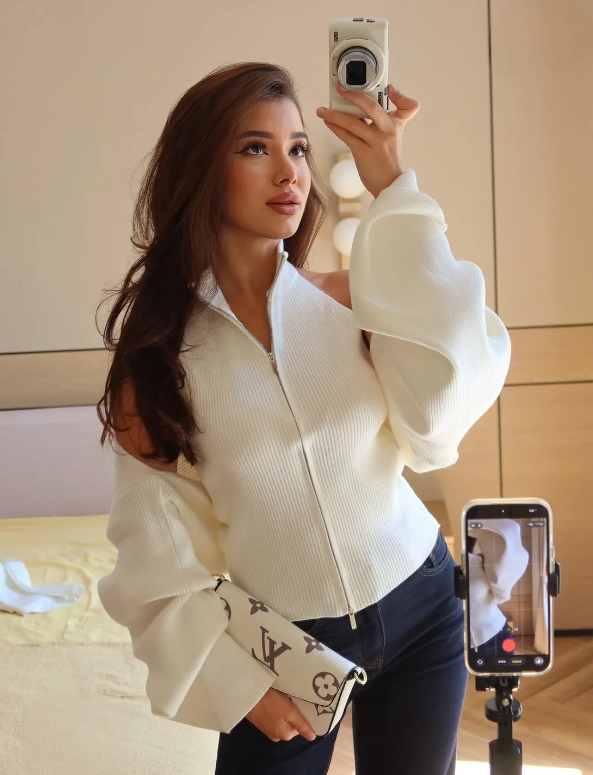 Women's Turtleneck Dual Zipper Backless Vest Cape Knitted Sweater Warm Sleeveless Top Slim Pulls Tops Pullover Autumn Clothing