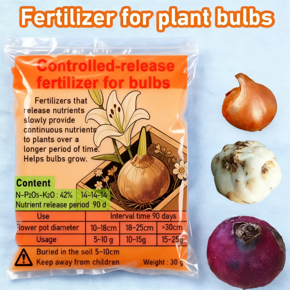 30g Slow-Release Compound Fertilizer for Bulbs Nutritionally Balanced Suitable for Lilies & Tulips, Long-Term Effect