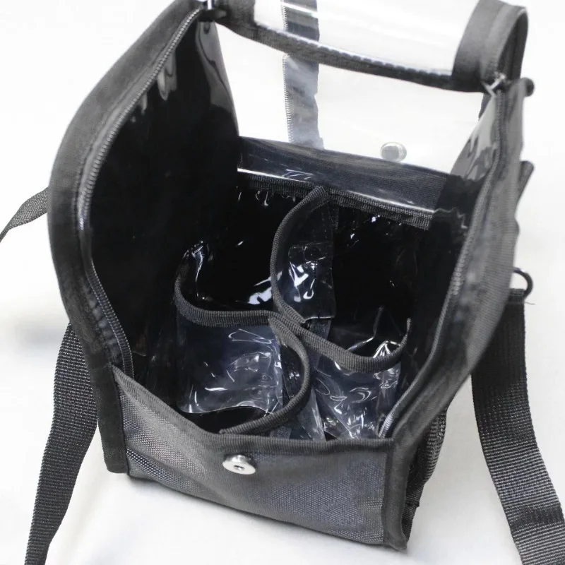 Multi-function Large Capacity Black PU Cosmetic Bag Waist Bag Makeup Brush Bag with Belt for Professional Makeup Artist 2025