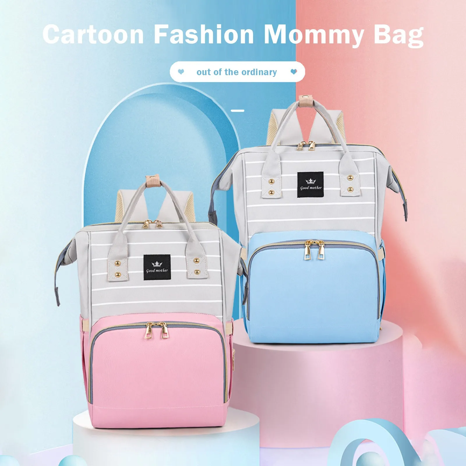 حقيبة ظهر للحفاضات للأطفال، حقيبة ظهر مخصصة للحفاضات، حقيبة ظهر للأم متعددة الوظائف مناسبة للسفر والخارج #4