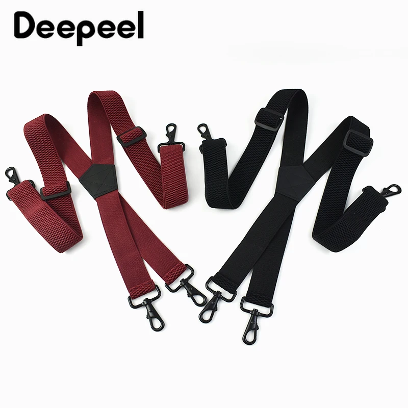 Deepeel 3.5*120 سنتيمتر الكبار الرجال الحمالات 4 مقاطع هوك مشبك الأشرطة المرنة X على شكل الأقواس ضبط الحمالات حزام رياضي الذكور