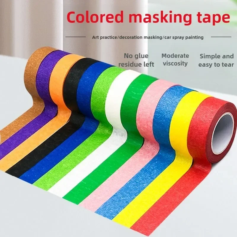 1PC Color Pattern Adhesive Art Artist Hand Tear No Residue Hand Book Material DIY Multi Functional Color Pattern Paper Tape