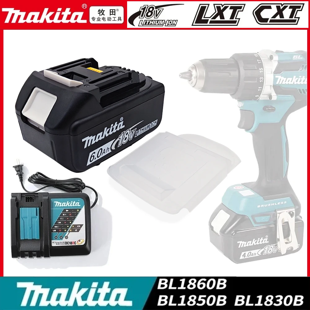 

Makita 18V Battery 6Ah/5Ah/3Ah Rechargeable Power Tools Battery with LED Li-ion Replacement LXT BL1860B BL1860 BL1850