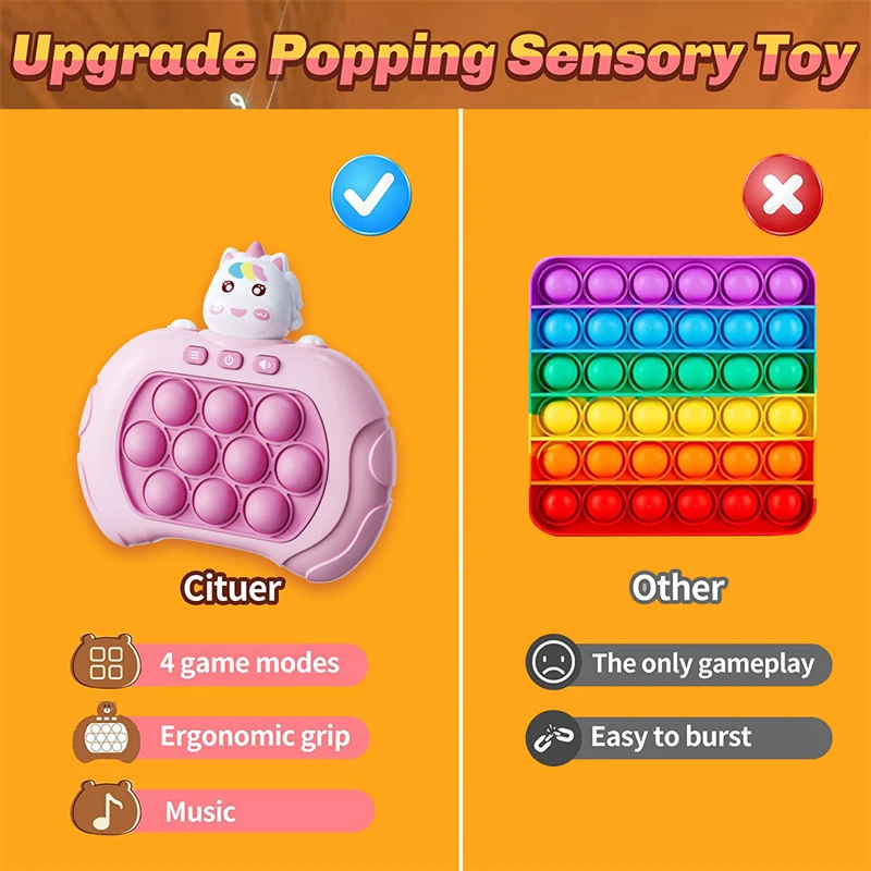 Push Game Pop Electronic Pushit Pro Super Bubble Pop Game Light Push Up Antistress Fidget Toys Kid Adult Christmas Birthday Gift