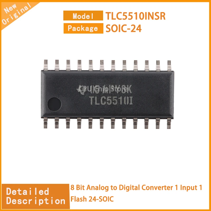 10Pcs/Lot  New Original   TLC5510INSR  TLC5510  8 Bit Analog to Digital Converter 1 Input 1 Flash 24-SOIC