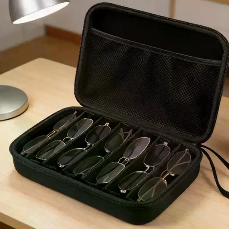 6/7 Compartment Adjustable Glasses Storage Box | Portable Glasses Organizer And Travel Storage Rack Multifunction Storage Box