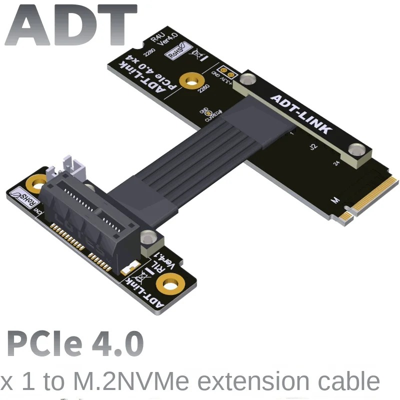 

PCIe x1 extended adapter cable PCIE 4.0x1 Full speed ADT with NVMe SSD ports