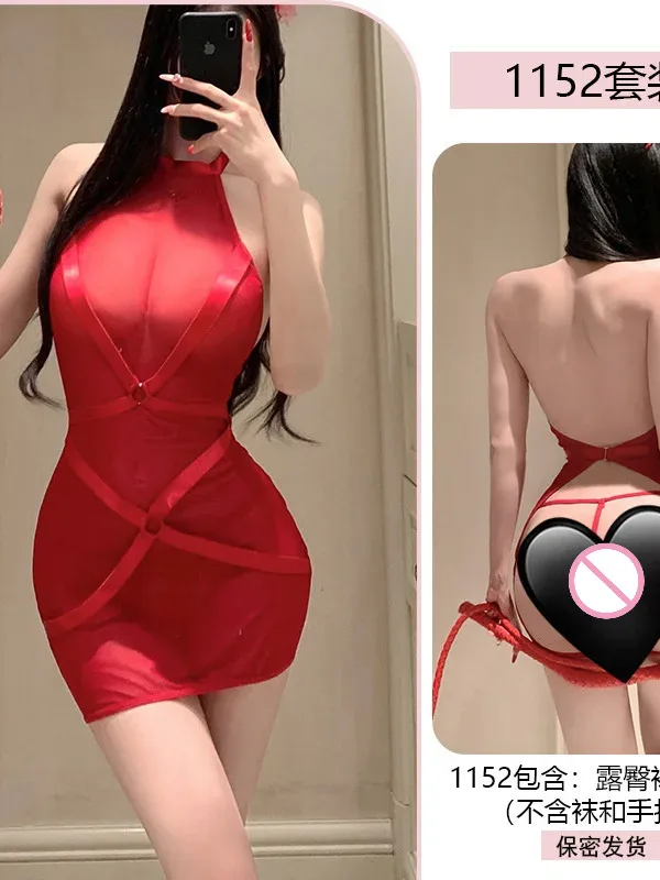 Exotic SM เซ็กซี่ Queen One-piece เซ็กซี่ตาข่าย Splicing ชุดชุดนอนตาข่ายลูกไม้ Sheer ร้อนเซ็กซี่ Slim ผู้หญิงชุดมินิ 8TQ3