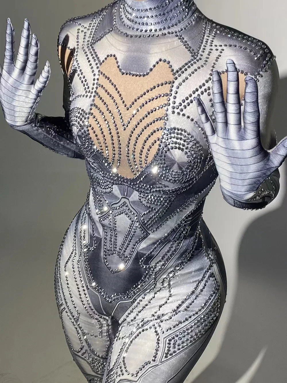 Stage Show Outfit Celebrate Birthday Bodysuits Dancer Clothes Drag Show Rompers Women Club Party Rhinestone Jumpsuits