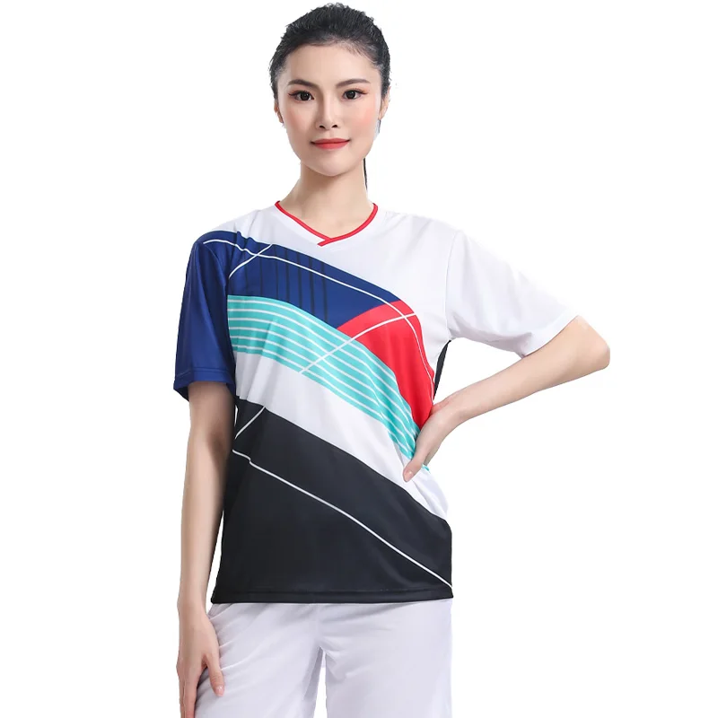 

Print Badminton Tee Women Table Tennis Team Game Outdoors Training Short Sleeves Running Gym Sports Quick Dry Breathable Shirts