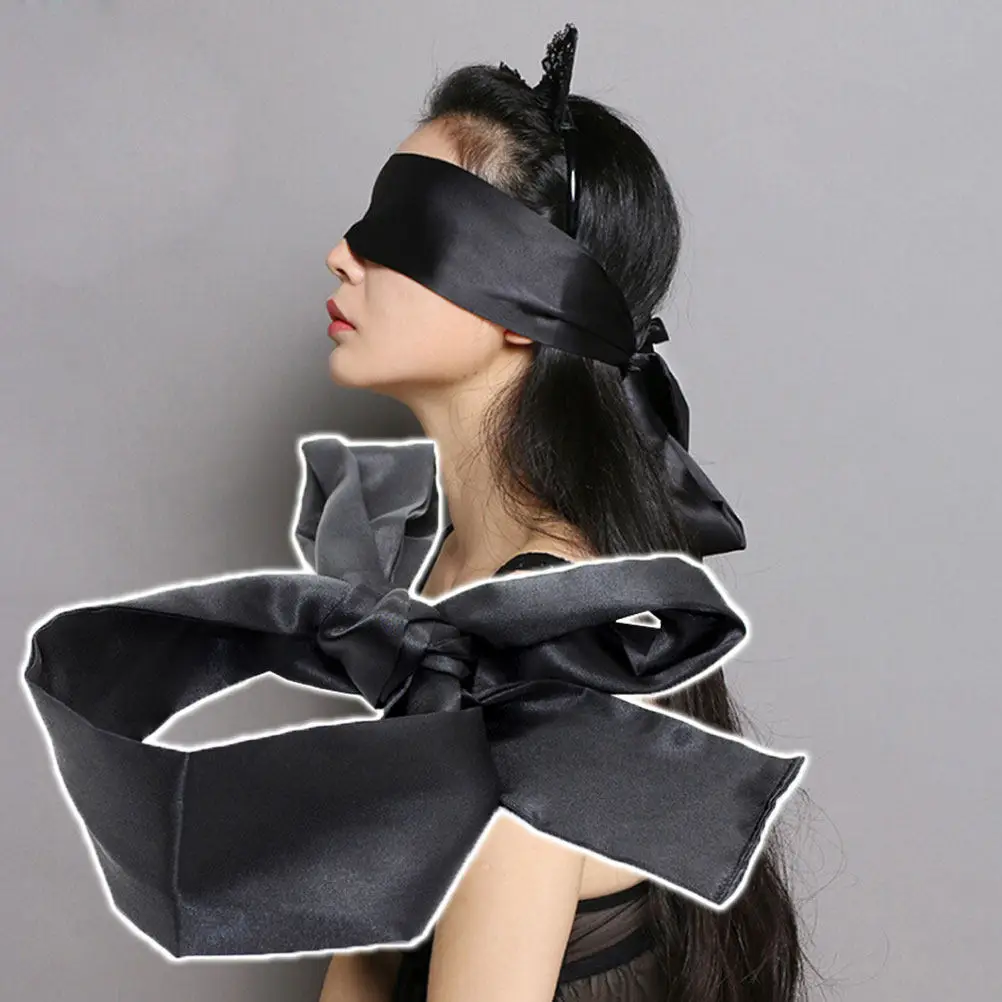 Luxury Satin Blindfold Sleep Eye Mask 2-Layer Light Blocking Soft Nose Pressure Free for Nap Rest Beauty Salon Emergency Use